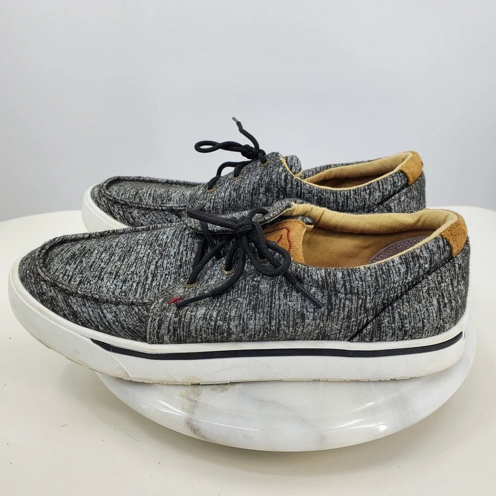 Twisted X Mens Kicks Grey Space Dye Textile Moc Toe Loafers Shoes 10M Western